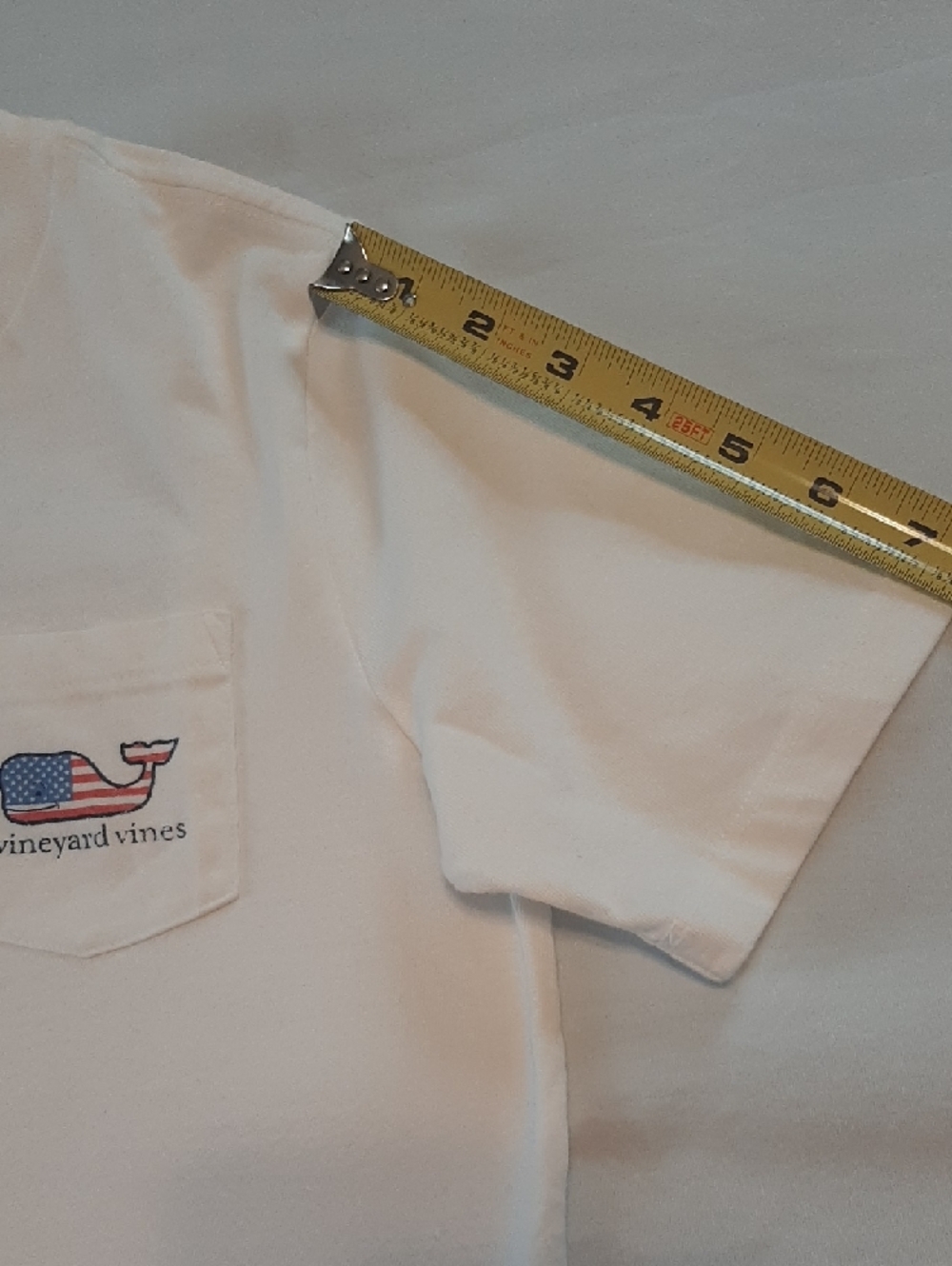 Vineyard Vines Girl's Small White Short Sleeve Pocket Tee With Logo And Whale - Picture 10 of 12